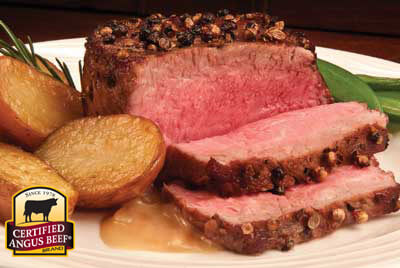 New York Strip Steak Au Poivre recipe provided by the Certified Angus Beef® brand.