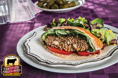 Spiced Mediterranean Burger recipe provided by the Certified Angus Beef® brand.