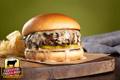 Smoked Gouda Burger with Spicy Pickles and Special Sauce recipe provided by the Certified Angus Beef® brand.