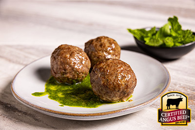 Spicy Meatballs with Chermoula Sauce  recipe provided by the Certified Angus Beef® brand.