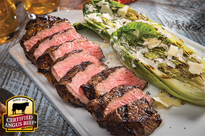 Strip Steak with Grilled Caesar Salad recipe provided by the Certified Angus Beef® brand.