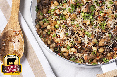 Beef Swiss and Mushroom Hash recipe provided by the Certified Angus Beef® brand.