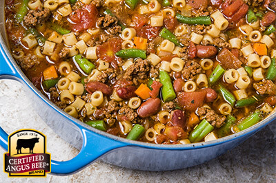 Hearty Beef Minestrone recipe provided by the Certified Angus Beef® brand.