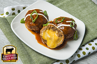 Stuffed Enchilada Meatballs recipe provided by the Certified Angus Beef® brand.