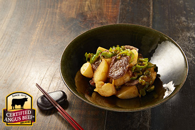 Sautéed Beef and Potatoes in Soy Sauce recipe provided by the Certified Angus Beef® brand.