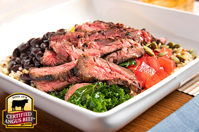 Southwest Beef and Quinoa Protein Bowl recipe provided by the Certified Angus Beef® brand.