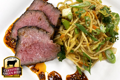 Strip Steak with Lo Mein Noodles  recipe provided by the Certified Angus Beef® brand.