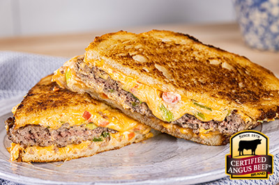 Pimento Cheese Smashed Patty Melt  recipe provided by the Certified Angus Beef® brand.