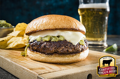 Green Chile Cheeseburger recipe provided by the Certified Angus Beef® brand.